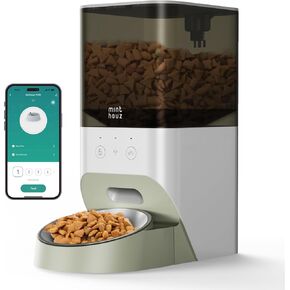 Minthouz Automatic Cat Feeder, 4L Cat Food, 2.4G WiFi App Control, Regular Feeding, Sound Recording Function for Small and Medium Pets in Kuwait