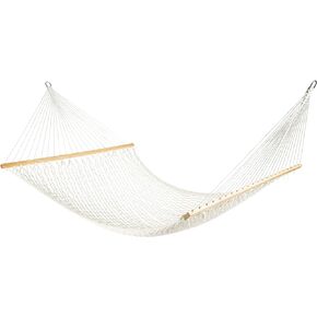 Bliss Hammocks 2-Person Hammock, Classic 80" x 60" Double Seater Hammock with Woven Cotton Rope & Wood Spreader Bar - 450 Pound Capacity, Natural in Saudi Arabia
