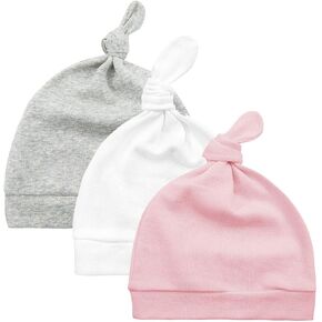 Durio Newborn Hats - Soft Adjustable Infant Hat 0-6 Months for Boys Girls Baby Sleep Cap Multi-Pack in Kuwait