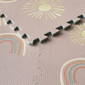 Simple Kid Co. Play Mat for Baby, Toddler and Infants, Six Interlocking Tiles Made with Soft Non-Toxic EVA Foam, 4x6 feet (Terrazzo) (SKC06) in Saudi Arabia