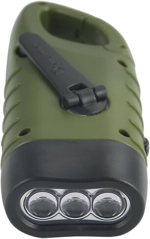 Simpeak 2-Pack Hand Crank Solar Powered Flashlight, Emergency Rechargeable LED Survival Flashlight, Quick Snap Carbiner Dynamo Flash Light Torch for Outdoor Sports, Green in Kuwait