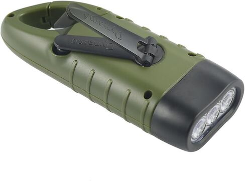 Simpeak 2-Pack Hand Crank Solar Powered Flashlight, Emergency Rechargeable LED Survival Flashlight, Quick Snap Carbiner Dynamo Flash Light Torch for Outdoor Sports, Green in Kuwait