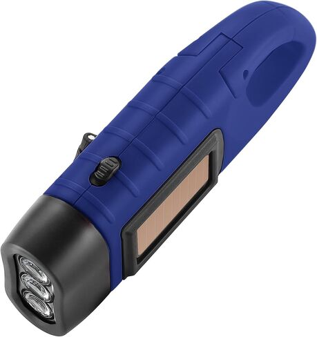 Simpeak 2-Pack Hand Crank Solar Powered Flashlight, Emergency Rechargeable LED Flashlight, Survival Flashlight, Quick Snap Carbiner Dynamo Flashlight Torch for Outdoor Sports, Black in Saudi Arabia