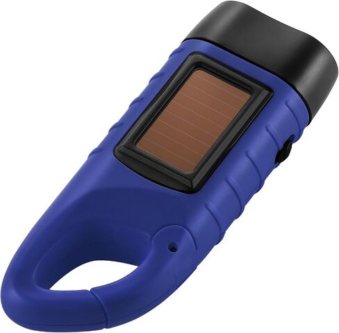 Simpeak 2-Pack Hand Crank Solar Powered Flashlight, Emergency Rechargeable LED Flashlight, Survival Flashlight, Quick Snap Carbiner Dynamo Flashlight Torch for Outdoor Sports, Black in Saudi Arabia