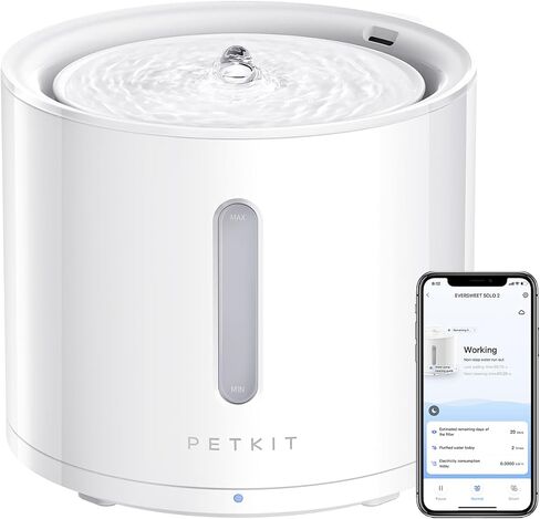 PETKIT EVERSWEET Solo 2 Wireless Pump Dog Cat Water Fountain,App Control,Ultra Quiet, 3 Working Modes,Visualization Window, Water Dispenser-2L in Saudi Arabia