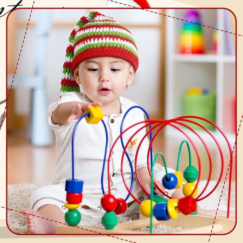 JenPen 3 Pcs Baby Christmas Elf Hat Long Tail Crochet Beanie Newborn Knit Stocking Cap Green Red and White Stripe Winter Santa Infant Caps for 2-48 Months Babies, approx. 38-46 cm/ 15 x 18 inches in Kuwait