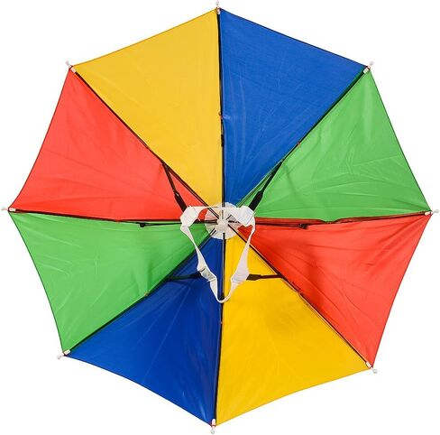 فني بارتي هاتس قبعة مظلة - قبعة مظلة صيد للاطفال والكبار - مطاطية، الوان قوس قزح، قبعة مظلة، مقاس واحد in Kuwait