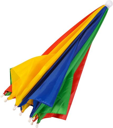 فني بارتي هاتس قبعة مظلة - قبعة مظلة صيد للاطفال والكبار - مطاطية، الوان قوس قزح، قبعة مظلة، مقاس واحد in Kuwait