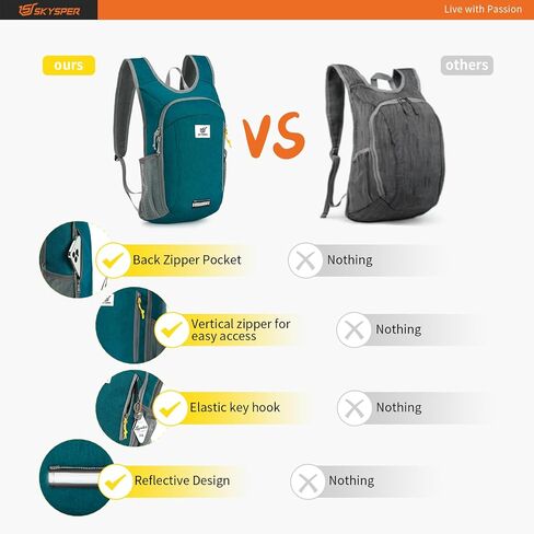 SKYSPER Small Daypack 10L Hiking Backpack Packable Lightweight Travel Day Pack for Women Men(Cream) in Kuwait