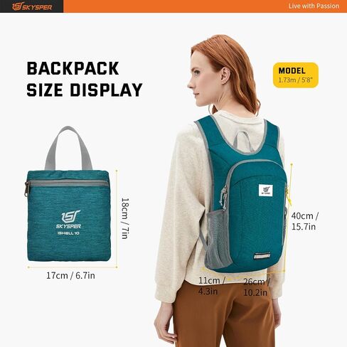 SKYSPER Small Daypack 10L Hiking Backpack Packable Lightweight Travel Day Pack for Women Men(Cream) in Kuwait