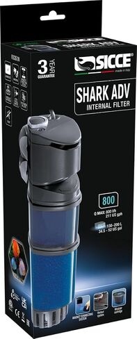 SICCE Shark ADV 600 مرشح حوض السمك الداخلي 158 GPH غاطس | خرطوشة وسائط فلتر المياه المالحة والسلاحف البحرية داخل الخزان in Kuwait