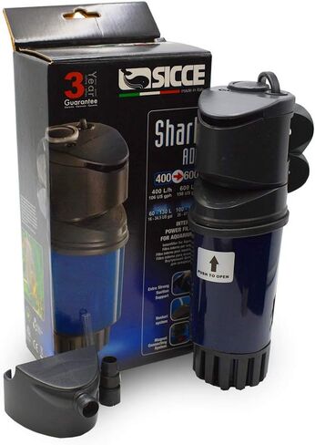 SICCE Shark ADV 600 مرشح حوض السمك الداخلي 158 GPH غاطس | خرطوشة وسائط فلتر المياه المالحة والسلاحف البحرية داخل الخزان in Kuwait
