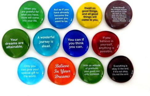 Destiny Stones, 12 Glass Stones To Help You Create Your Own Future. Encouraging and Motivational Messages on Beautiful Word Rocks, by Lifeforce Glass. in Saudi Arabia