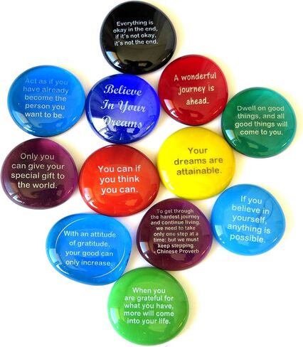 Destiny Stones, 12 Glass Stones To Help You Create Your Own Future. Encouraging and Motivational Messages on Beautiful Word Rocks, by Lifeforce Glass. in Saudi Arabia