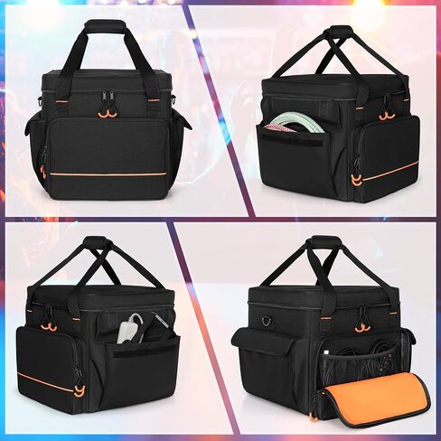 LUXJA Padded Bag For 2 Effect Lights or Moving Head Lights, Effect Light Bag with Inner Divider and Accessory Pockets, Black in Saudi Arabia