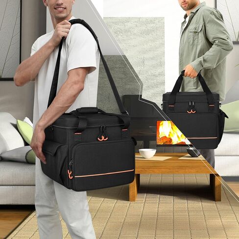 LUXJA Padded Bag For 2 Effect Lights or Moving Head Lights, Effect Light Bag with Inner Divider and Accessory Pockets, Black in Saudi Arabia