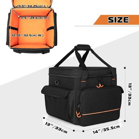 LUXJA Padded Bag For 2 Effect Lights or Moving Head Lights, Effect Light Bag with Inner Divider and Accessory Pockets, Black in Saudi Arabia