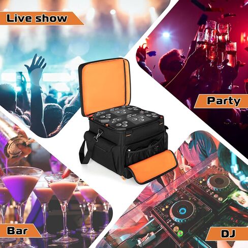 LUXJA Padded Bag For 2 Effect Lights or Moving Head Lights, Effect Light Bag with Inner Divider and Accessory Pockets, Black in Saudi Arabia