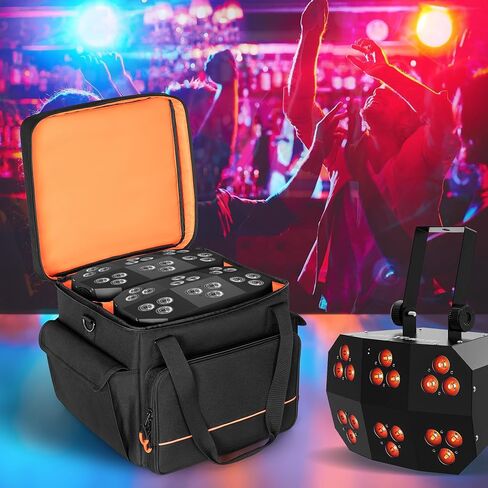 LUXJA Padded Bag For 2 Effect Lights or Moving Head Lights, Effect Light Bag with Inner Divider and Accessory Pockets, Black in Saudi Arabia