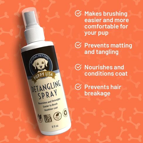 Dog Detangler Spray - Vegan, Made in The US - Detangler Spray for Matted Hair with Marshmallow Root and Vegan Silk Protein - Goldendoodle Detangler Spray for Doodles, Dematting Spray for Dogs in Kuwait