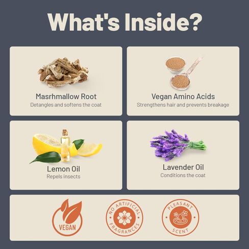 Dog Detangler Spray - Vegan, Made in The US - Detangler Spray for Matted Hair with Marshmallow Root and Vegan Silk Protein - Goldendoodle Detangler Spray for Doodles, Dematting Spray for Dogs in Kuwait