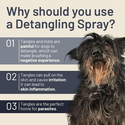 Dog Detangler Spray - Vegan, Made in The US - Detangler Spray for Matted Hair with Marshmallow Root and Vegan Silk Protein - Goldendoodle Detangler Spray for Doodles, Dematting Spray for Dogs in Kuwait