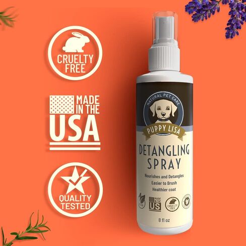 Dog Detangler Spray - Vegan, Made in The US - Detangler Spray for Matted Hair with Marshmallow Root and Vegan Silk Protein - Goldendoodle Detangler Spray for Doodles, Dematting Spray for Dogs in Kuwait