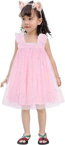 AGQT Baby Girls Tulle Tutu Dress Birthday Party Tulle Babydoll Dresses Size 9M-4T in Saudi Arabia
