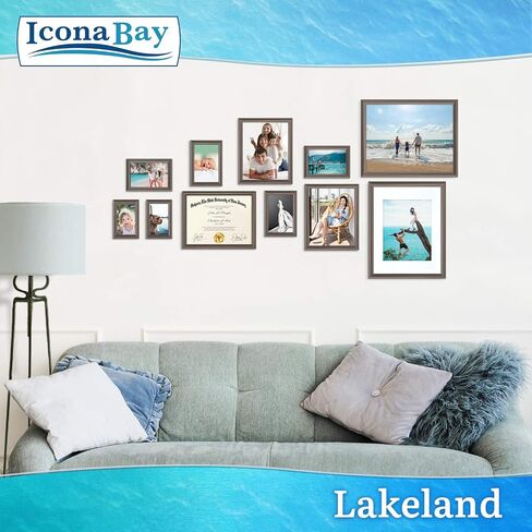 Icona Bay 8.5x11 (22x28 cm) Certificate Frames (Black, 6 Pack), Contemporary Diploma Frames 8.5 x 11, Composite Wood Document Frames for Walls or Table Top, Lakeland Collection in Kuwait