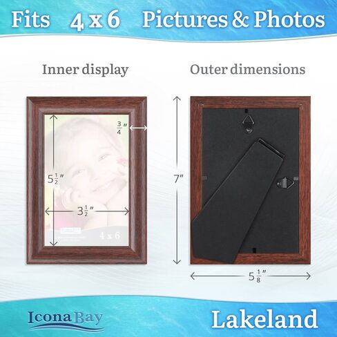 إطارات شهادات Icona Bay مقاس 8.5 × 11 (22 × 28 سم) (أسود، 6 عبوات)، إطارات دبلومة معاصرة مقاس 8.5 × 11، إطارات مستندات خشبية مركبة للجدران أو سطح الطاولة، مجموعة ليكلاند in Kuwait