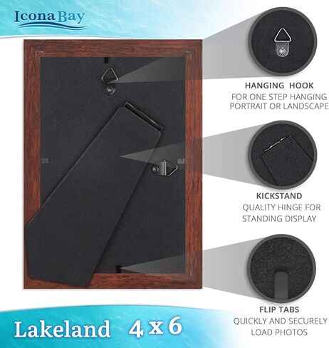 إطارات شهادات Icona Bay مقاس 8.5 × 11 (22 × 28 سم) (أسود، 6 عبوات)، إطارات دبلومة معاصرة مقاس 8.5 × 11، إطارات مستندات خشبية مركبة للجدران أو سطح الطاولة، مجموعة ليكلاند in Kuwait