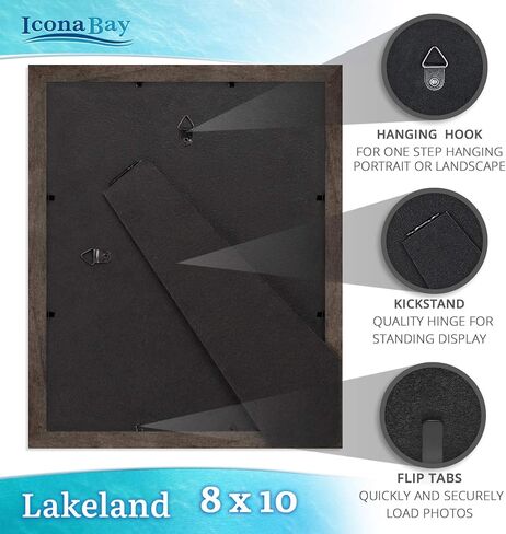 Icona Bay 8.5x11 (22x28 cm) Certificate Frames (Black, 6 Pack), Contemporary Diploma Frames 8.5 x 11, Composite Wood Document Frames for Walls or Table Top, Lakeland Collection in Kuwait
