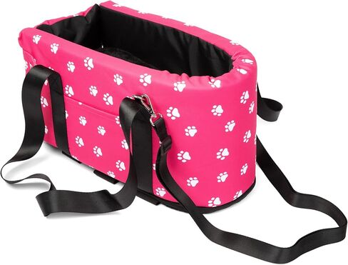 FUZZY PAWZ Pink Dog Car Seat Booster, Portable, for Armrest, Center Console, or Seat, Secured with Straps in Saudi Arabia