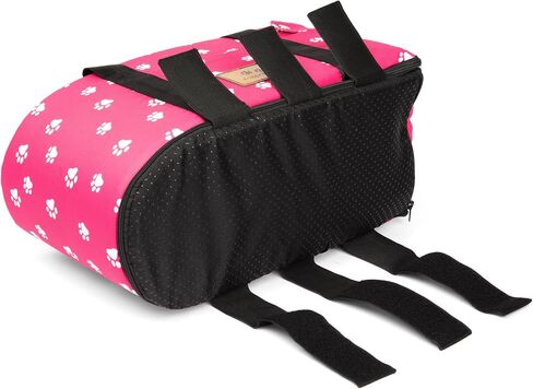 FUZZY PAWZ Pink Dog Car Seat Booster, Portable, for Armrest, Center Console, or Seat, Secured with Straps in Saudi Arabia