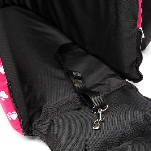 FUZZY PAWZ Pink Dog Car Seat Booster, Portable, for Armrest, Center Console, or Seat, Secured with Straps in Saudi Arabia