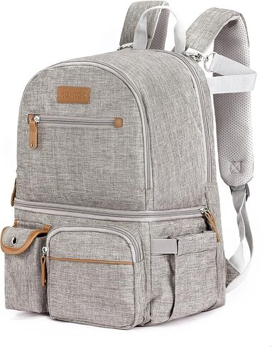 MOMIGO Breast Pump Backpack - Cooler and Moistureproof Bag Double Layer for Mother Outdoor Working Backpack with 13 Inch Laptop Compartment Fit Most Breast Pumps (Grey) in Kuwait