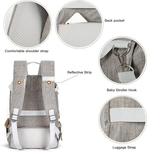 MOMIGO Breast Pump Backpack - Cooler and Moistureproof Bag Double Layer for Mother Outdoor Working Backpack with 13 Inch Laptop Compartment Fit Most Breast Pumps (Grey) in Kuwait