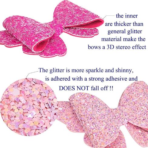 Yazon Baby Girls Glitter Bows Clips Sparkly Butterfly Bows Hair Clips for Toddler Kids Teens 8pcs in Saudi Arabia