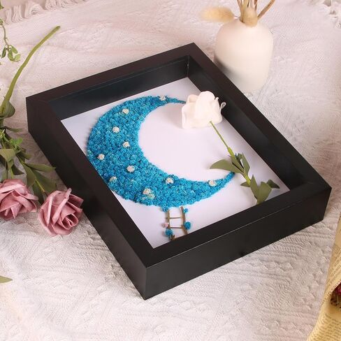Picrit 8.5x11 Shadow Box Frame, Display Case Box with High Definition Real Glass and Black Back for Memorabilia, Baby Items, Wedding Memories, Crafts, Tickets and Photos, Black in Kuwait