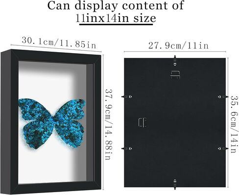 Picrit 8.5x11 Shadow Box Frame, Display Case Box with High Definition Real Glass and Black Back for Memorabilia, Baby Items, Wedding Memories, Crafts, Tickets and Photos, Black in Kuwait
