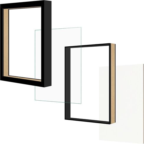 Picrit 8.5x11 Shadow Box Frame, Display Case Box with High Definition Real Glass and Black Back for Memorabilia, Baby Items, Wedding Memories, Crafts, Tickets and Photos, Black in Kuwait