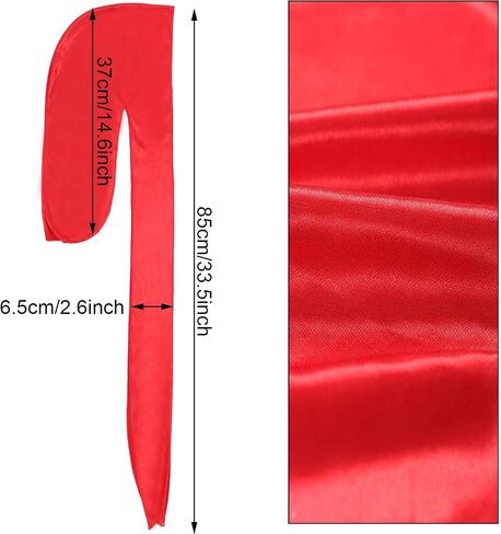 SATINIOR 6 Pieces Kids Satin Silk Durag Caps Wave Wide Strap Headwraps Long Tail Turban Beanies for Boys Girls, Multicoloured, Medium in Saudi Arabia