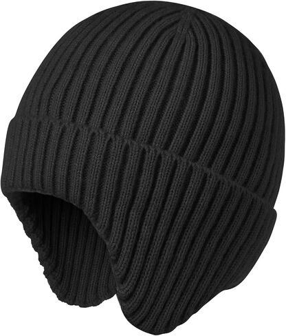 Zando Warm Knitted Baby Beanie with Ear Flaps Cute Chunky Toddler Winter Hat Toddler Beanies for Boys Girls in Saudi Arabia