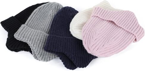 Zando Warm Knitted Baby Beanie with Ear Flaps Cute Chunky Toddler Winter Hat Toddler Beanies for Boys Girls in Saudi Arabia