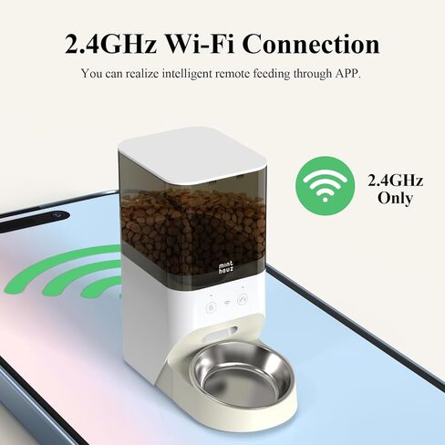 Minthouz Automatic Cat Feeder, 4L Cat Food, 2.4G WiFi App Control, Regular Feeding, Sound Recording Function for Small and Medium Pets in Kuwait