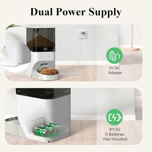 Minthouz Automatic Cat Feeder, 4L Cat Food, 2.4G WiFi App Control, Regular Feeding, Sound Recording Function for Small and Medium Pets in Kuwait