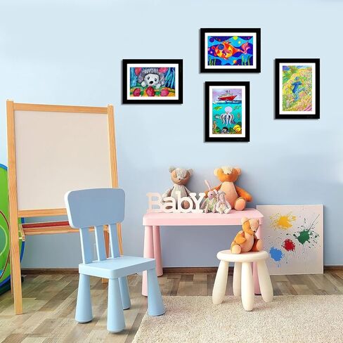 ECOMAID 3 PACK إطارات فنية للأطفال، إطارات عمل فنية للأطفال مقاس 8.5 × 11 قابلة للتغيير، إطارات مفتوحة أمامية لرسومات الأطفال مع دعامة، إطارات للأعمال الفنية للأطفال مع طريقتين للعرض - تعليق ووقوف in Kuwait