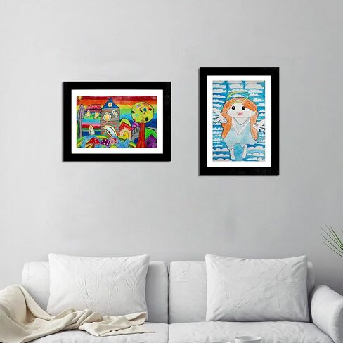 ECOMAID 3 PACK إطارات فنية للأطفال، إطارات عمل فنية للأطفال مقاس 8.5 × 11 قابلة للتغيير، إطارات مفتوحة أمامية لرسومات الأطفال مع دعامة، إطارات للأعمال الفنية للأطفال مع طريقتين للعرض - تعليق ووقوف in Kuwait