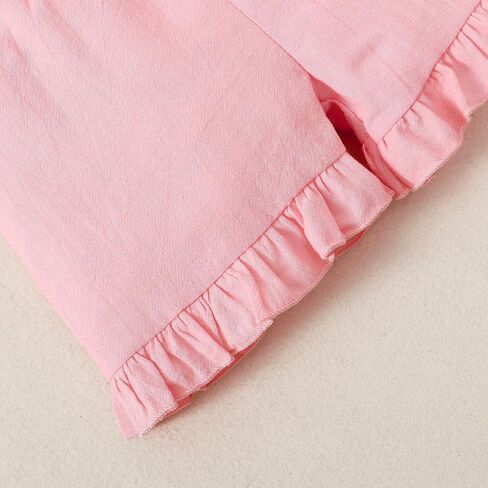 Veikimous طفل رضيع فتاة ملابس الصيف الرضع أطقم ملابس للفتيات كشكش الأزهار بلوزات بلا اكمام مجموعات قصيرة ملابس الفتيات الصغيرات in Kuwait