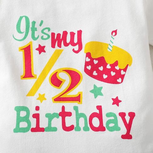 مجموعة شورتات ملابس عيد ميلاد للفتيات الصغيرات من شالوفير إنها 1/2 عيد ميلاد in Kuwait